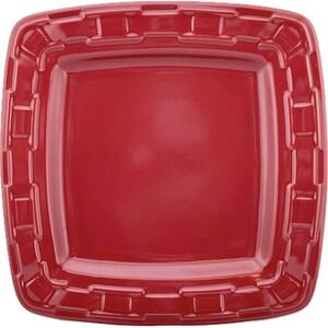 Longaberger Pottery Soft Square Dinner‎ Plate Paprika Red 11"